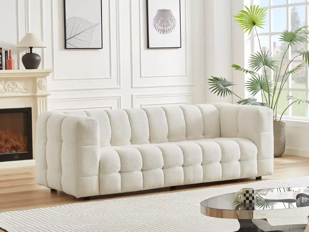 Canapé blanc nuage chez vente-unique