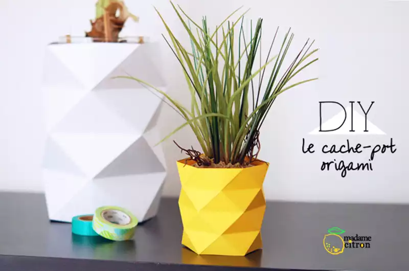 Cache-pot esprit origami ananas