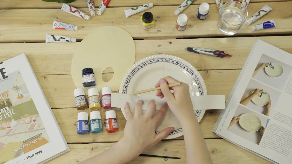 Étape 1 pour faire une assiette mandala