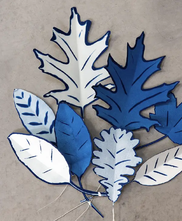 Feuilles bleues DIY cyanotype